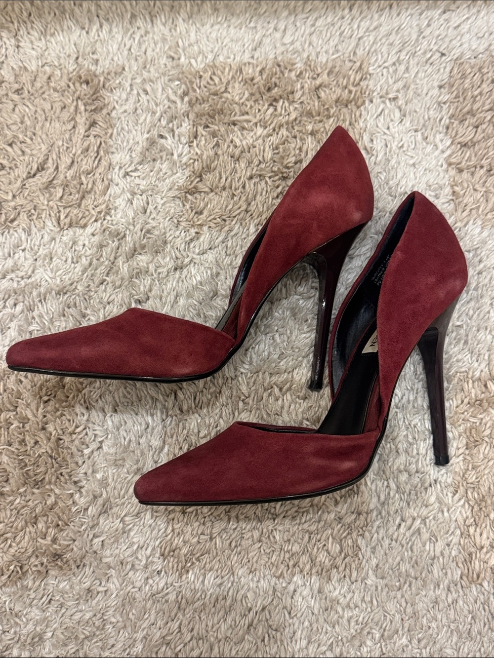 Steve Madden Burgundy Pointed-Toe Suede Stiletto Heels - Picture 4 of 7